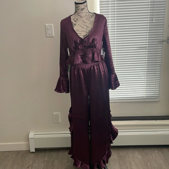 Free People Chasing Love Ruffle Satin - size XS - Picture 4 of 15